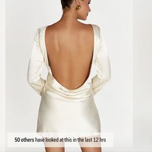 Meshki Davina Dress - Satin White Backless Mini Dress